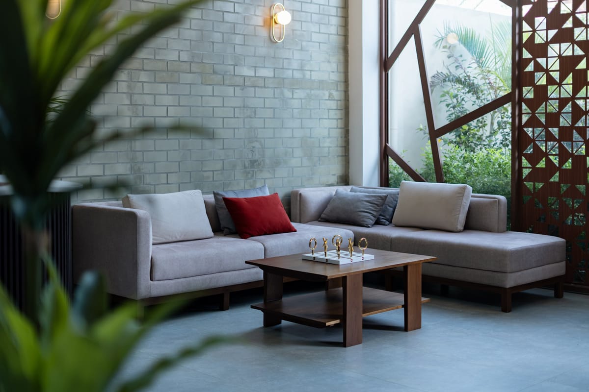 The lounge and its large sofas